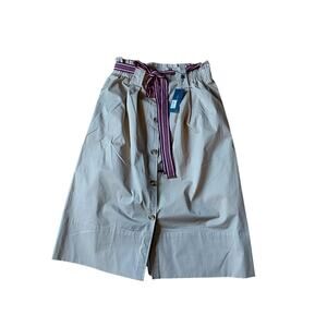 Tommy Hilfiger Berkeley Khaki Paperbag Waist Button Belted A-Line Skirt Size 10